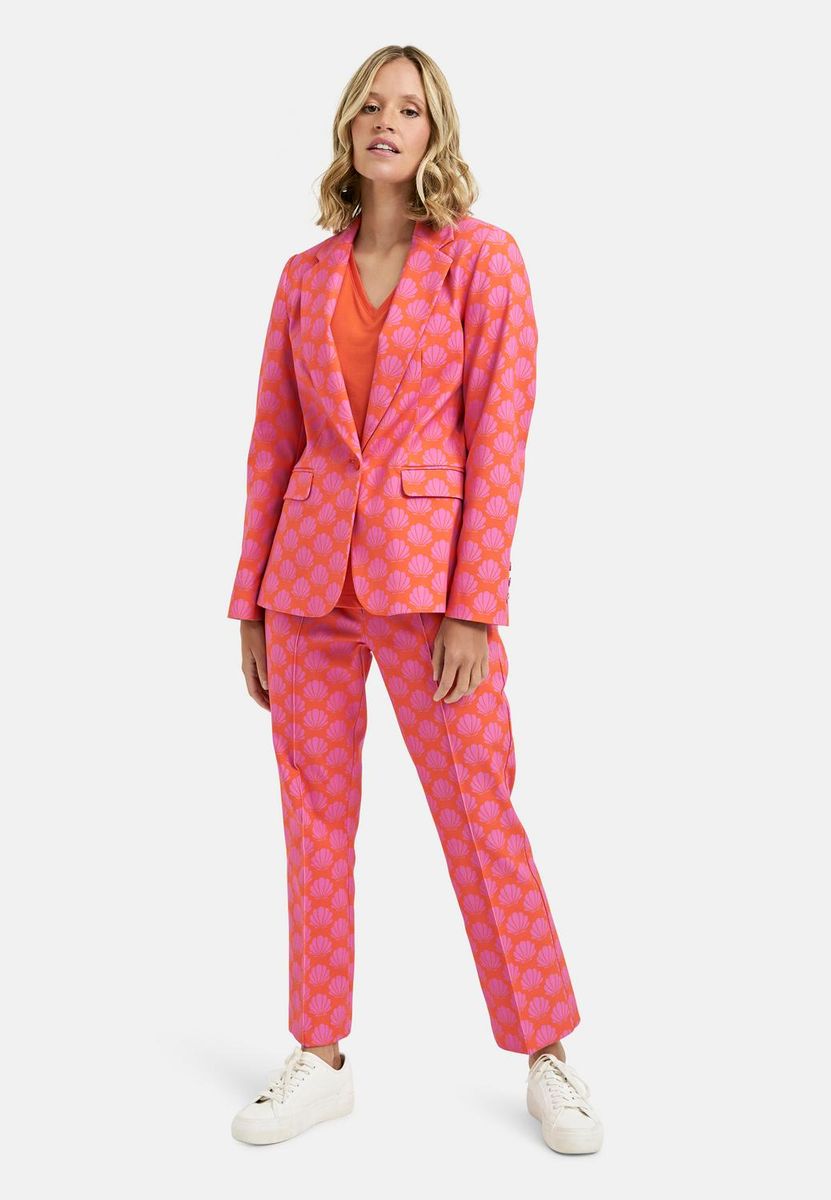 BLAZER W COLLAR AND LAPEL, FLAP POC - 1302/HOT ORA