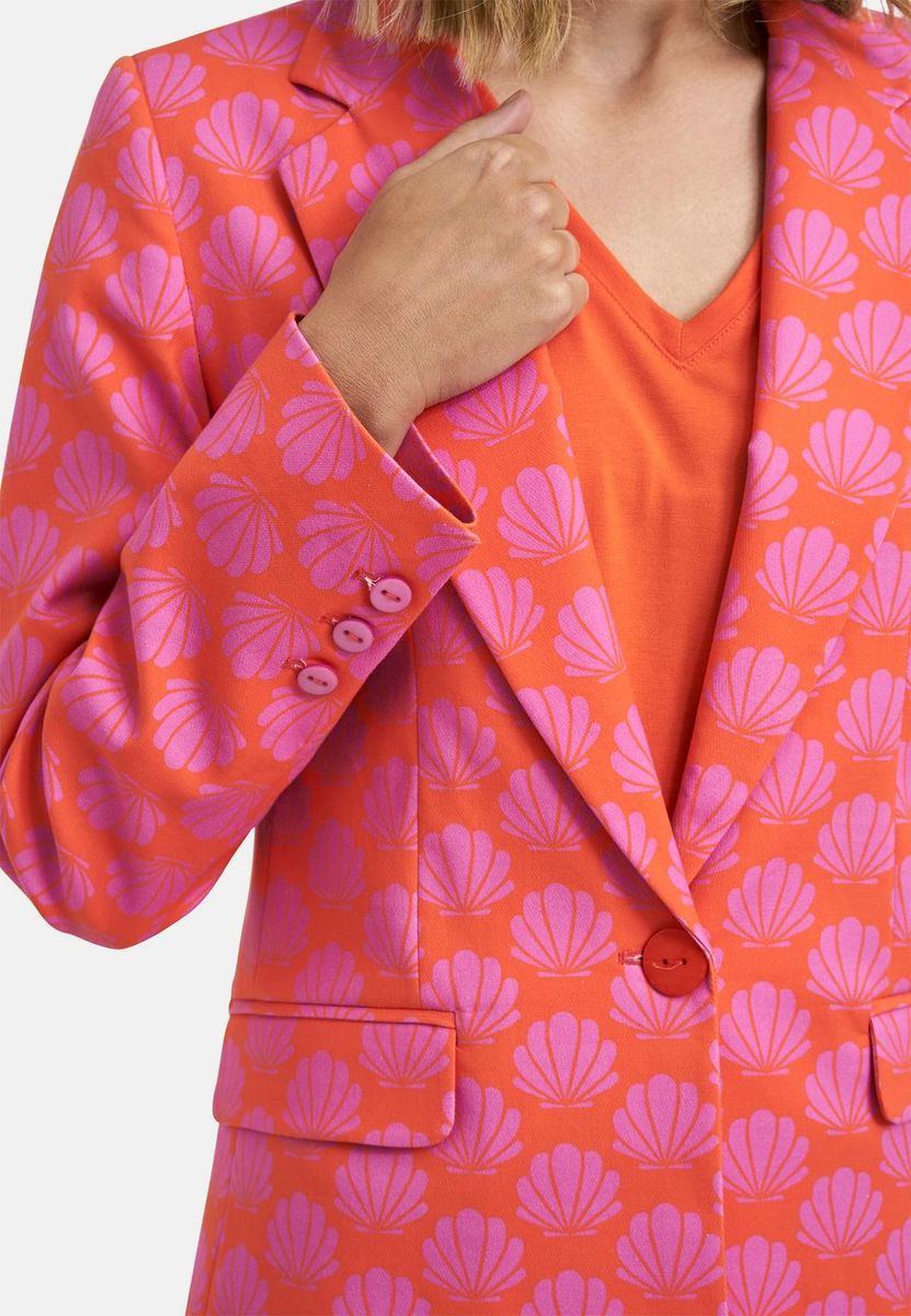 BLAZER W COLLAR AND LAPEL, FLAP POC - 1302/HOT ORA